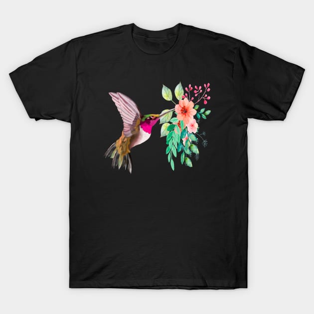 Colorful Colibri T-Shirt by Happy Art Designs